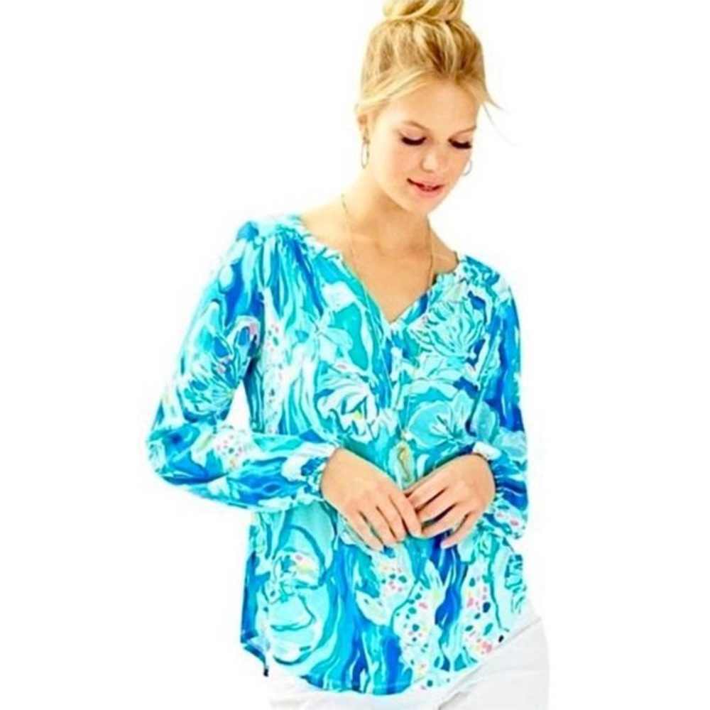 Lilly Pulitzer Lilas Top Aquatic Garden